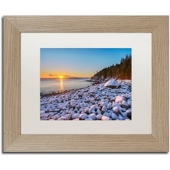 Trademark Fine Art "White Boulders" Canvas Art by Michael Blanchette Photography White Matte, Birch Frame