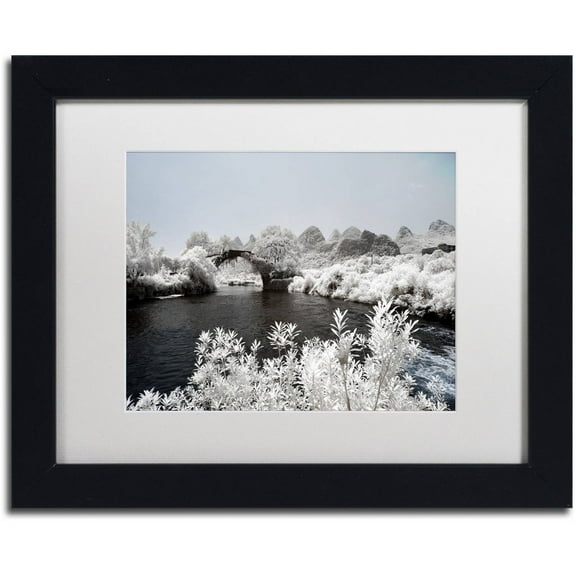 Trademark Fine Art "White Bridge" Canvas Art by Philippe Hugonnard, White Matte, Black Frame