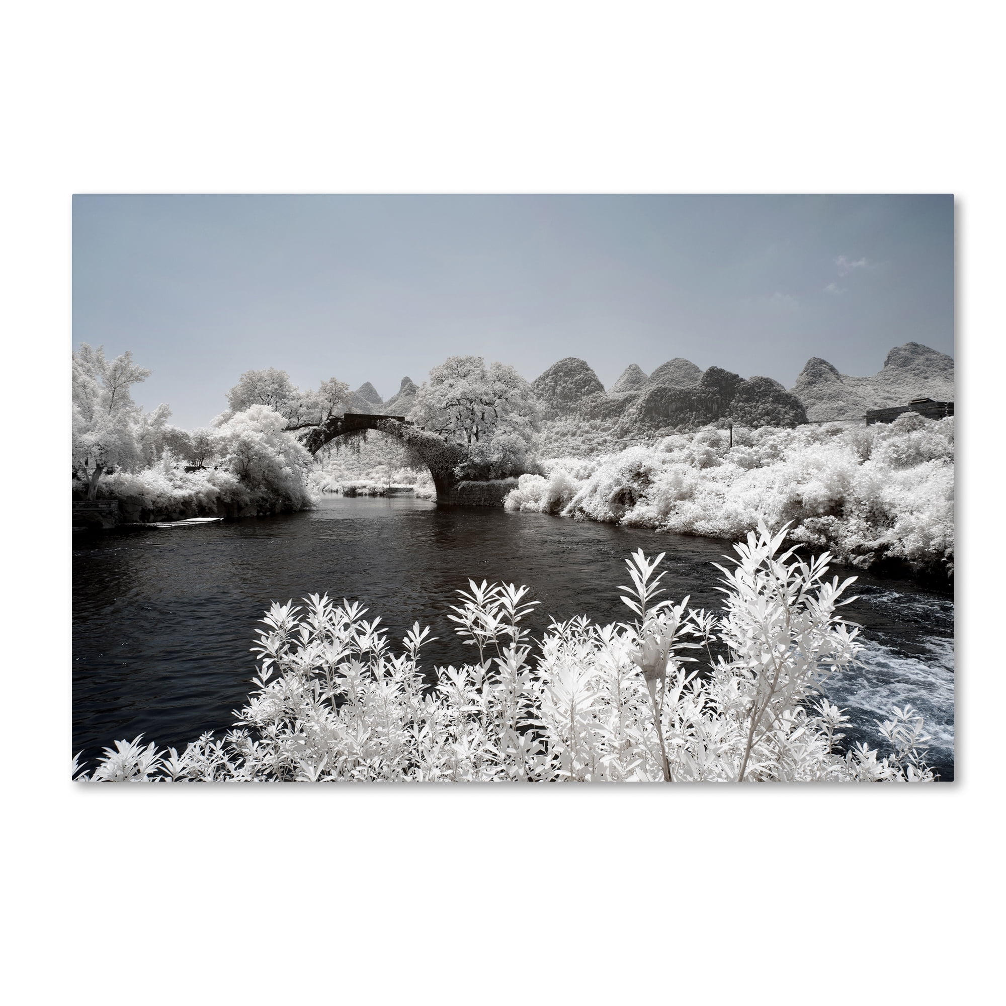Trademark Fine Art "White Bridge" Canvas Art by Philippe Hugonnard