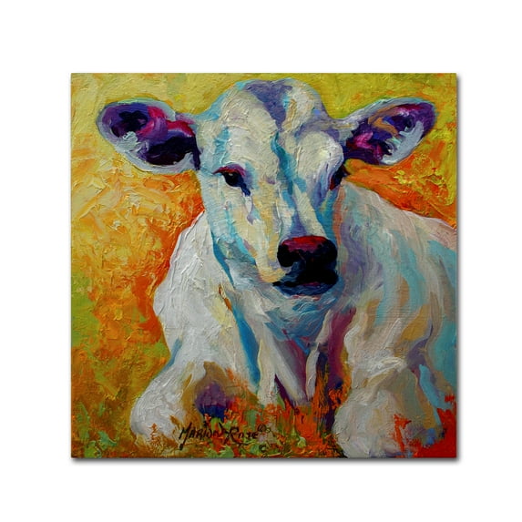 Trademark Fine Art 'White Calf' Canvas Art by Marion Rose
