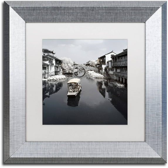Trademark Fine Art "White City" Canvas Art by Philippe Hugonnard, White Matte, Silver Frame