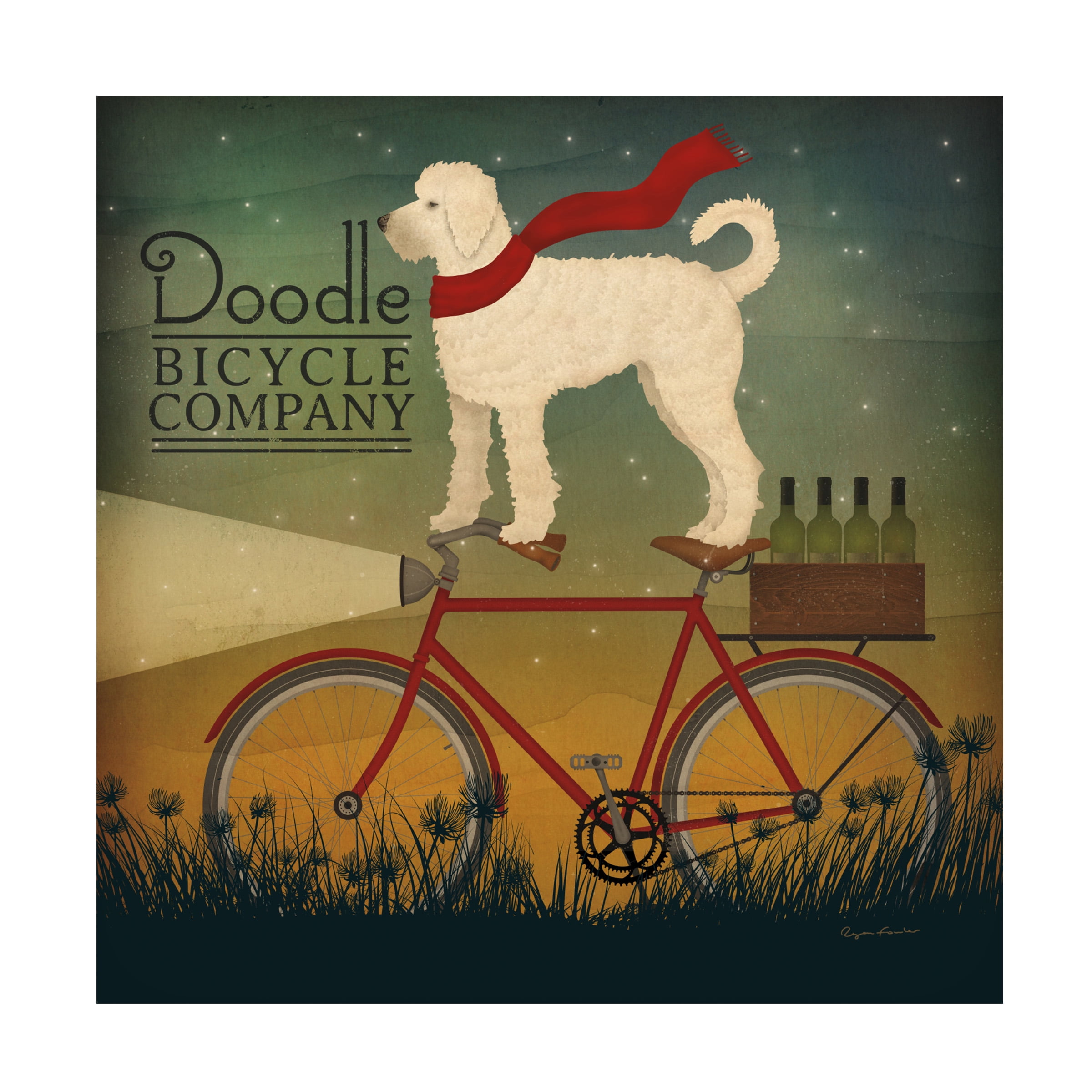 Trademark Fine Art 'White Doodle on Bicycle Summer' Canvas Art by Ryan Fowler