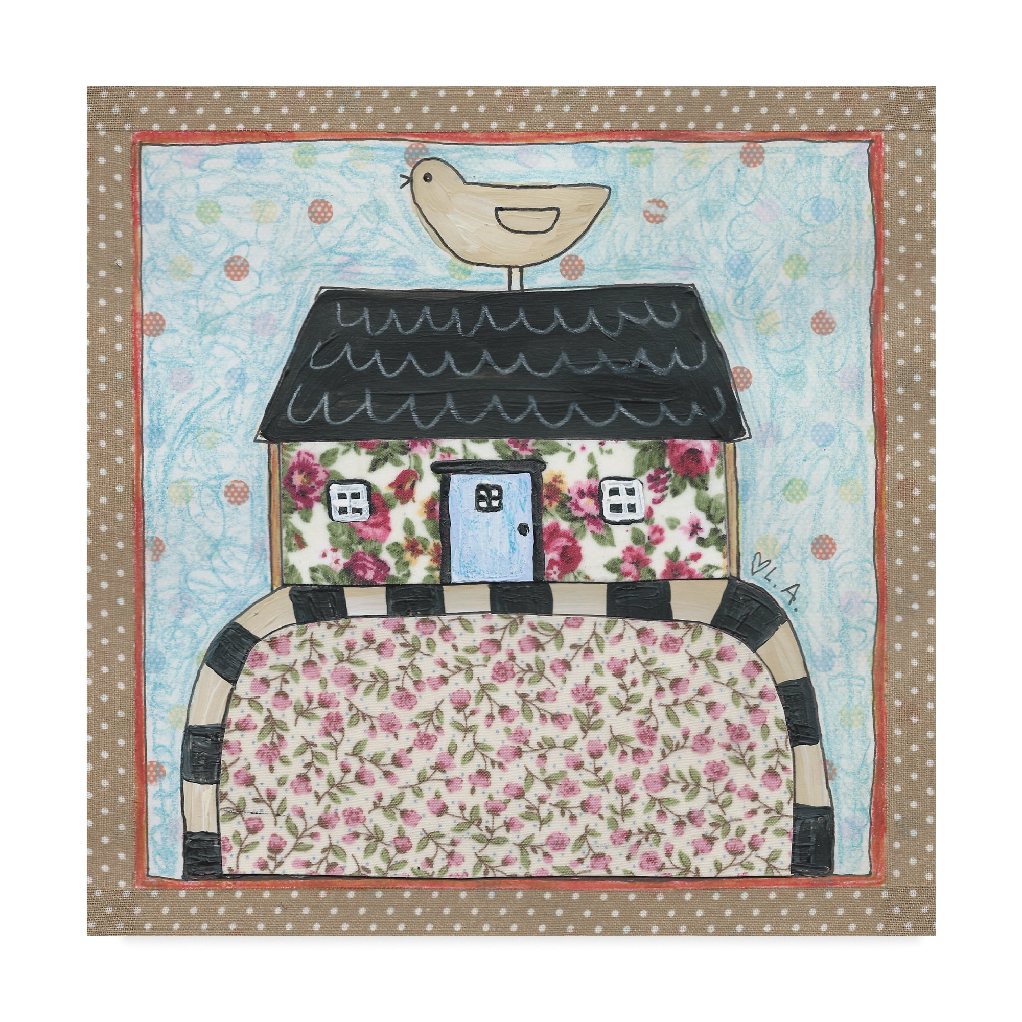 Trademark Fine Art 'White Floral Cottage' Canvas Art by Cherry Pie Studios