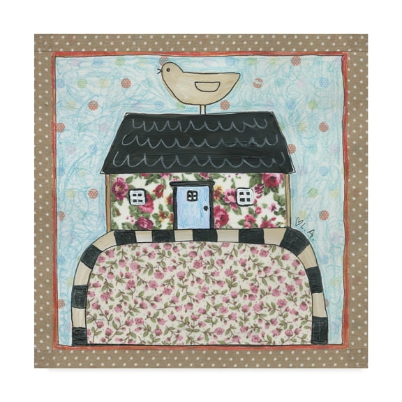 Trademark Fine Art 'White Floral Cottage' Canvas Art by Cherry Pie Studios