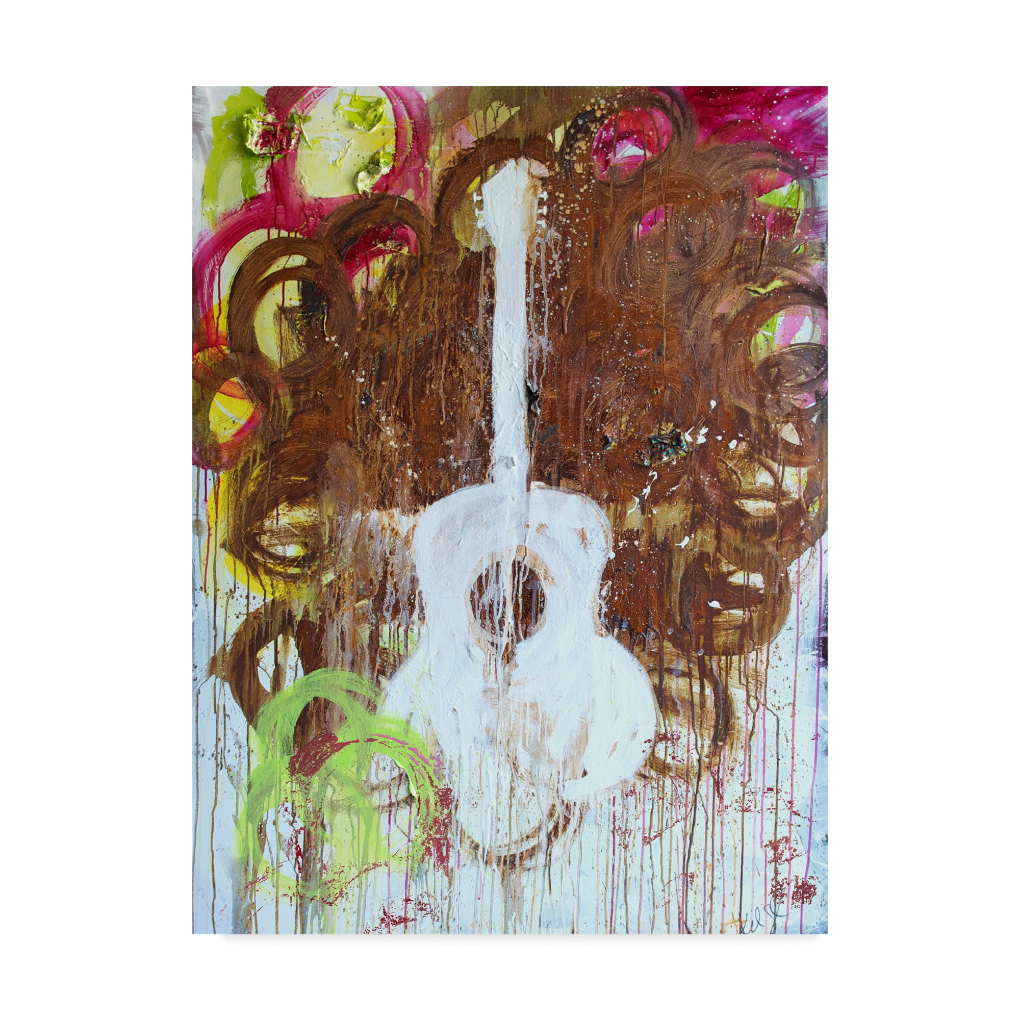 Trademark Fine Art 'White Guitar' Canvas Art by Kent Youngstrom