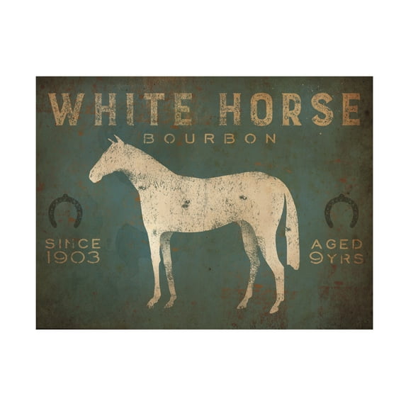 Trademark Fine Art 'White Horse No Kentucky' Canvas Art by Ryan Fowler