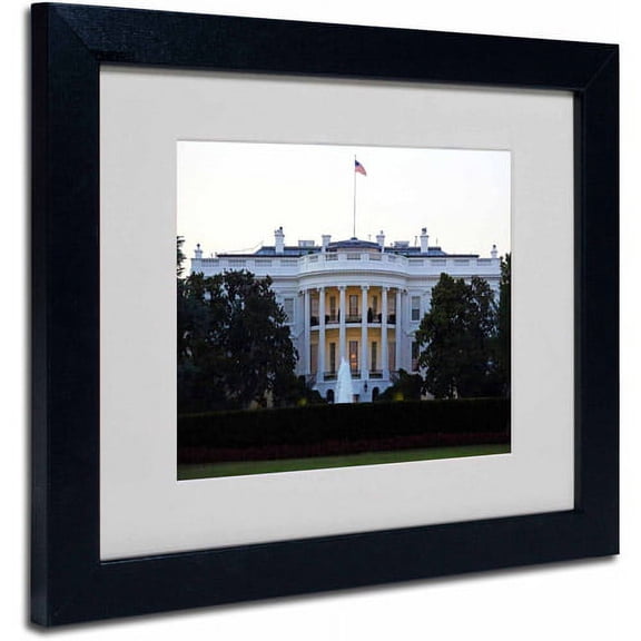 Trademark Fine Art "White House" Canvas Art by CATeyes, Black Frame