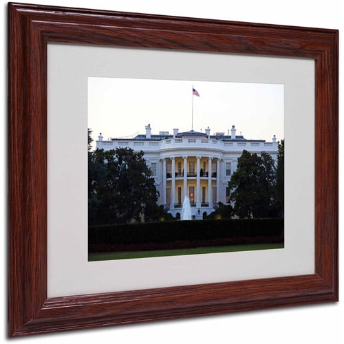 Trademark Fine Art "White House" Canvas Art by CATeyes, Wood Frame