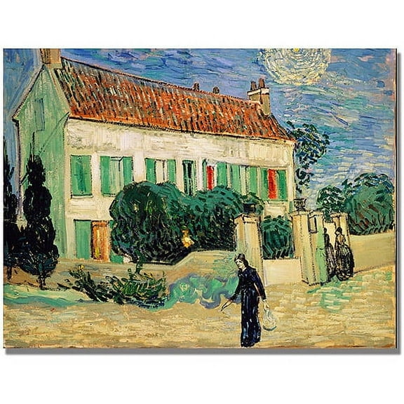 Trademark Fine Art "White House at Night" Canvas Art by Vincent van Gogh