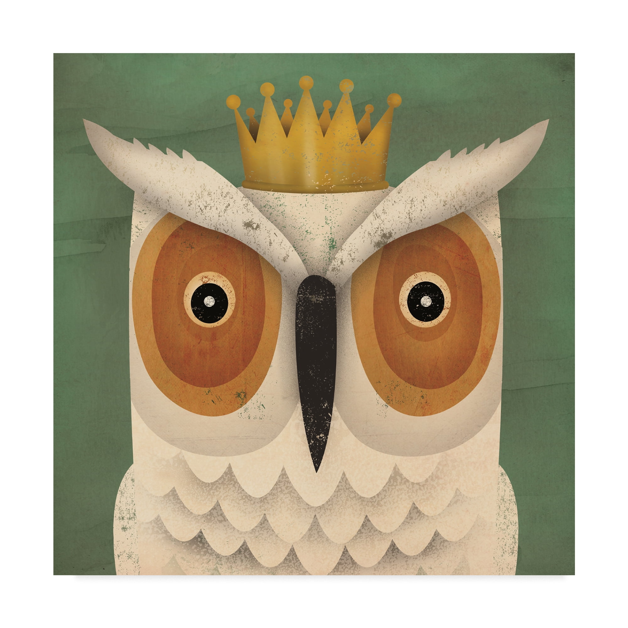 Trademark Fine Art 'White Owl with Crown' Canvas Art by Ryan Fowler
