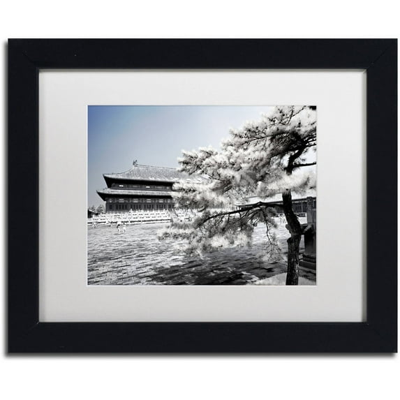 Trademark Fine Art "White Plaza" Canvas Art by Philippe Hugonnard, White Matte, Black Frame