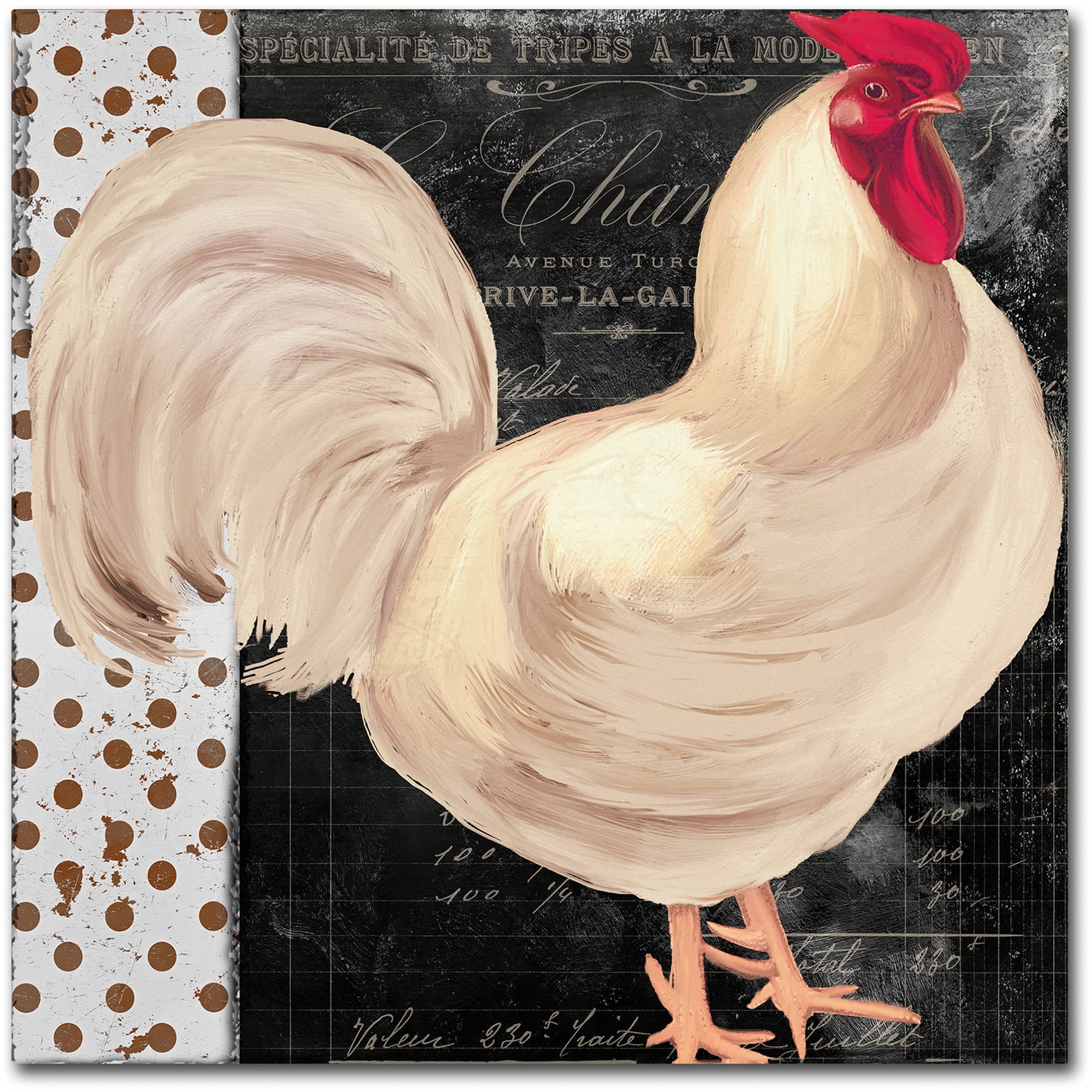 Trademark Fine Art "White Rooster Caf? I" Canvas Art by Color Bakery