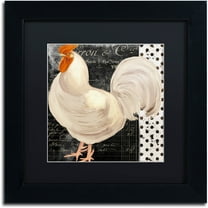 Trademark Fine Art "White Rooster Caf? II" Canvas Art by Color Bakery Black Matte, Black Frame