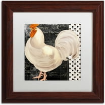 Trademark Fine Art "White Rooster Caf? II" Canvas Art by Color Bakery White Matte, Wood Frame