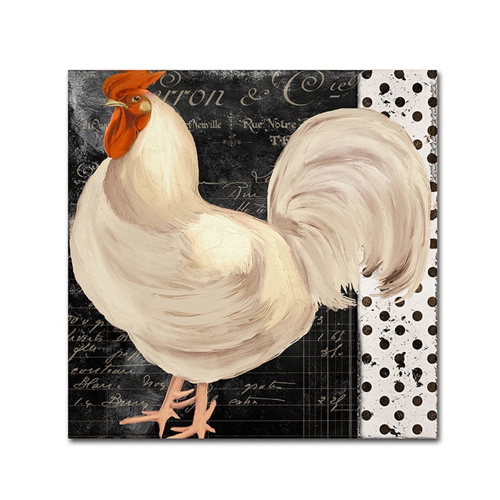 Trademark Fine Art "White Rooster Caf? II" Canvas Art by Color Bakery