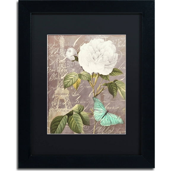 Trademark Fine Art "White Rose" Canvas Art by Color Bakery, Black Matte, Black Frame