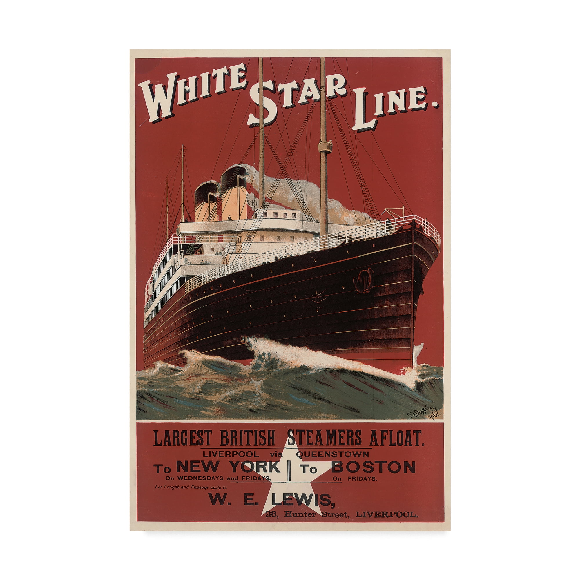Trademark Fine Art 'White Star Line, 1906' Canvas Art by English School