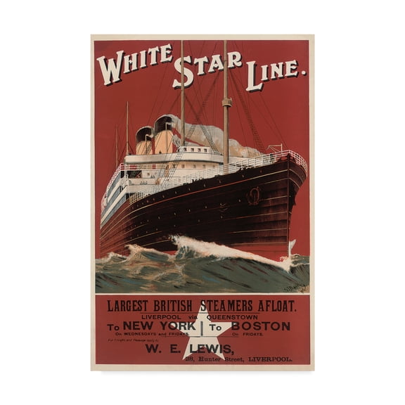 Trademark Fine Art 'White Star Line, 1906' Canvas Art by English School