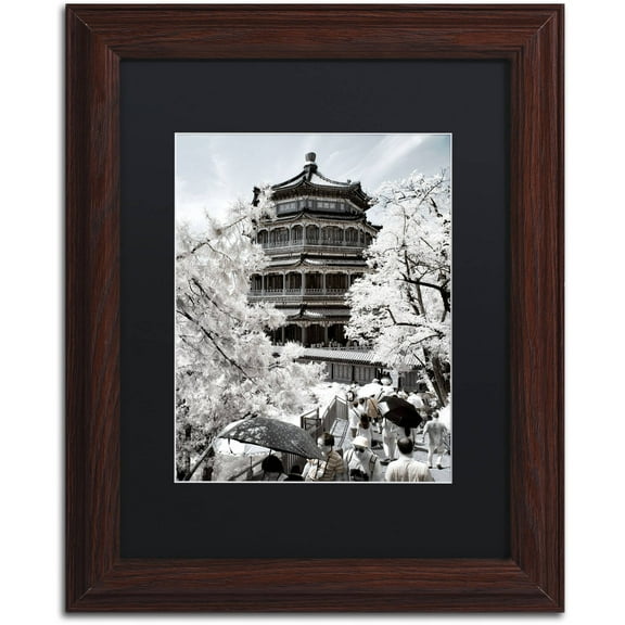 Trademark Fine Art "White Temple" Canvas Art by Philippe Hugonnard, Black Matte, Wood Frame