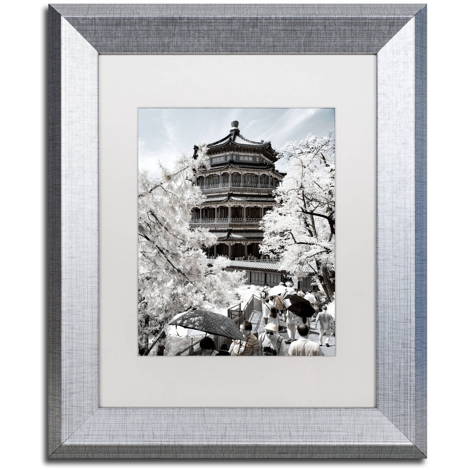 Trademark Fine Art "White Temple" Canvas Art by Philippe Hugonnard, White Matte, Silver Frame