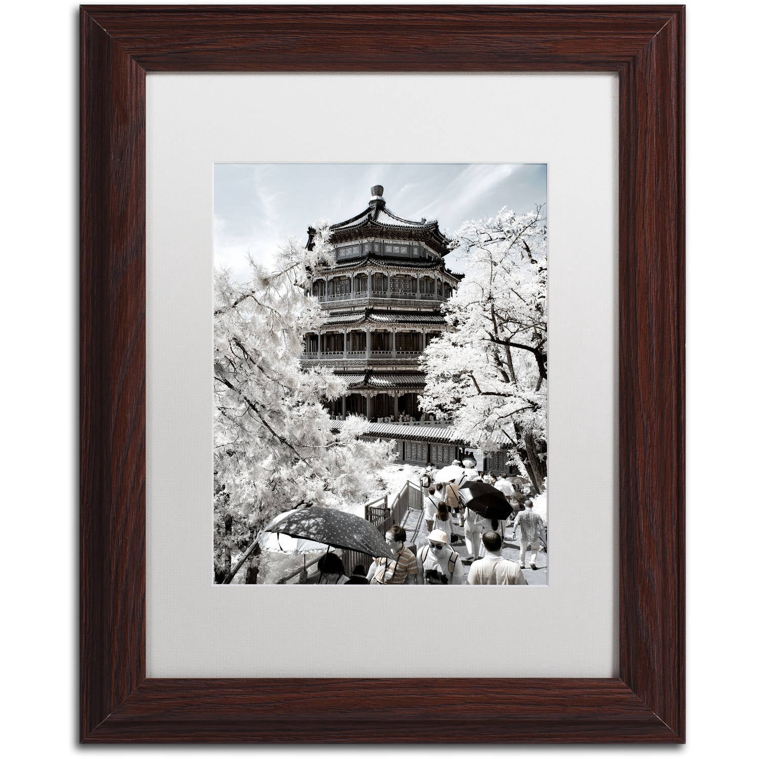 Trademark Fine Art "White Temple" Canvas Art by Philippe Hugonnard, White Matte, Wood Frame
