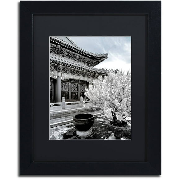 Trademark Fine Art "White Temple X" Canvas Art by Philippe Hugonnard, Black Matte, Black Frame