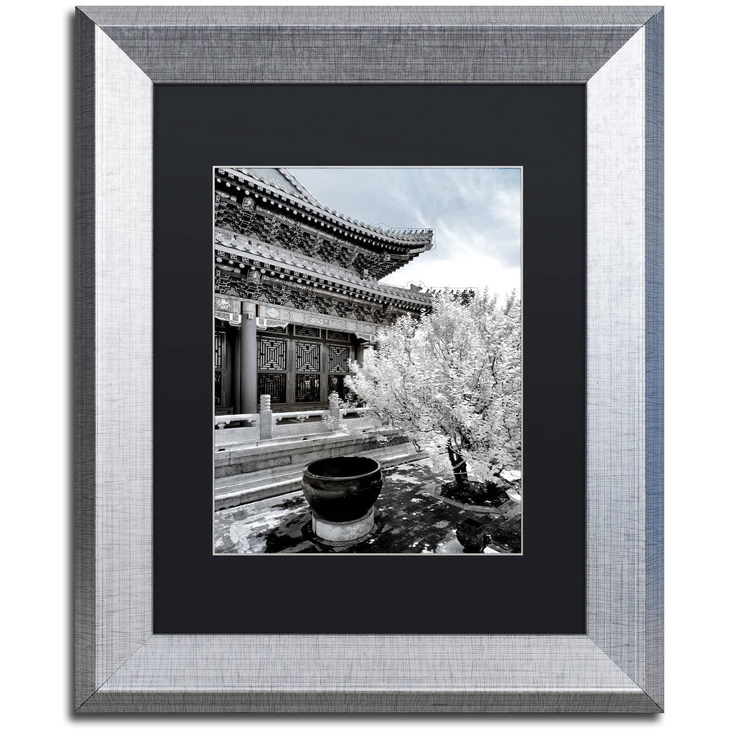 Trademark Fine Art "White Temple X" Canvas Art by Philippe Hugonnard, Black Matte, Silver Frame
