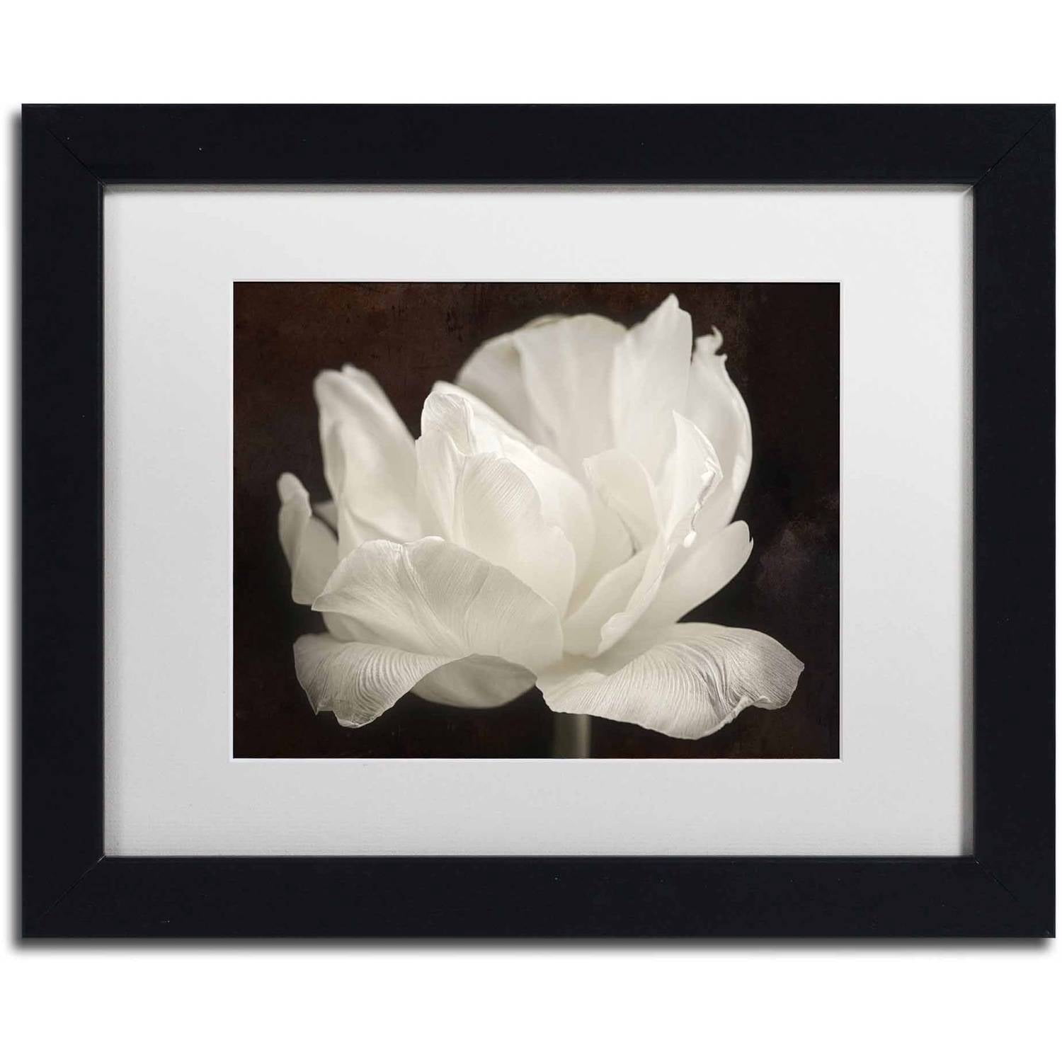 Trademark Fine Art 'White Tulip III' Canvas Art by Cora Niele, White Matte, Black Frame