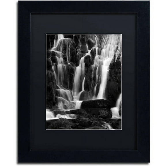 Trademark Fine Art "White Waterfall" Canvas Art by Philippe Sainte-Laudy, Black Matte, Black Frame