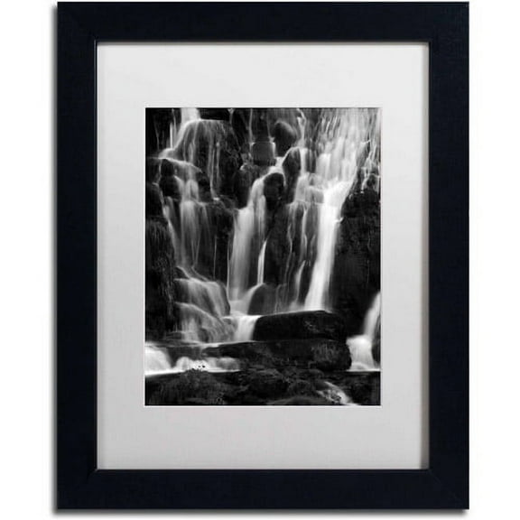 Trademark Fine Art "White Waterfall" Canvas Art by Philippe Sainte-Laudy, White Matte, Black Frame