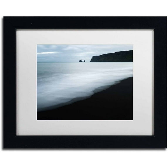 Trademark Fine Art 'White Waves' Canvas Art by Philippe Sainte-Laudy, White Matte, Black Frame