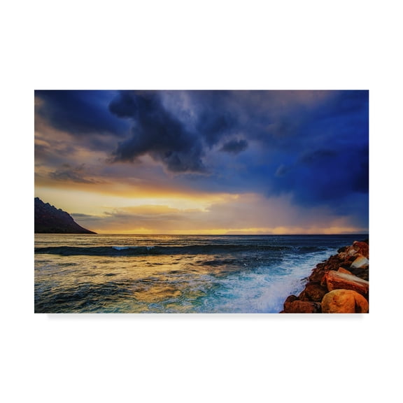 Trademark Fine Art 'White Waves Under Clouds' Canvas Art by Pixie Pics