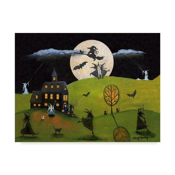 Trademark Fine Art 'White Witch Halloween Dance' Canvas Art by Cheryl Bartley