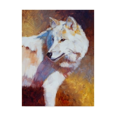 Trademark Fine Art 'White Wolf Color' Canvas Art by Julie T. Chapman