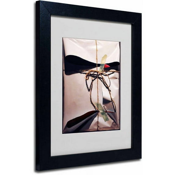 Trademark Fine Art "White Wrap with Twine" by Roderick Stevens, Black Frame