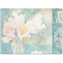 Trademark Fine Art "White and Teal Composition" Canvas Art by Sheila Golden