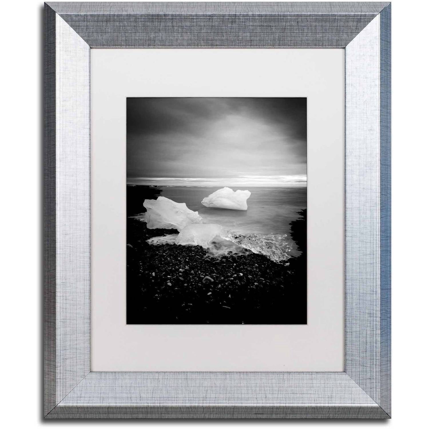 Trademark Fine Art 'White as Ice' Canvas Art by Philippe Sainte-Laudy, White Matte, Silver Frame