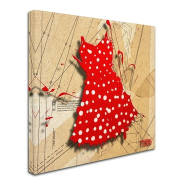 Trademark Fine Art "White on Red" Canvas Art by Roderick Stevens