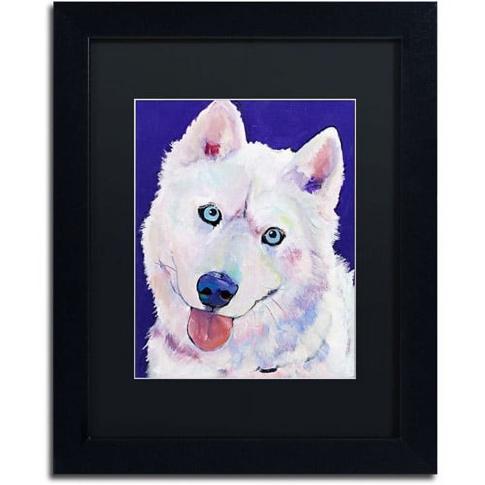 Trademark Fine Art "Whitey" Canvas Art by Pat Saunders-White, Black Mat, Black Frame