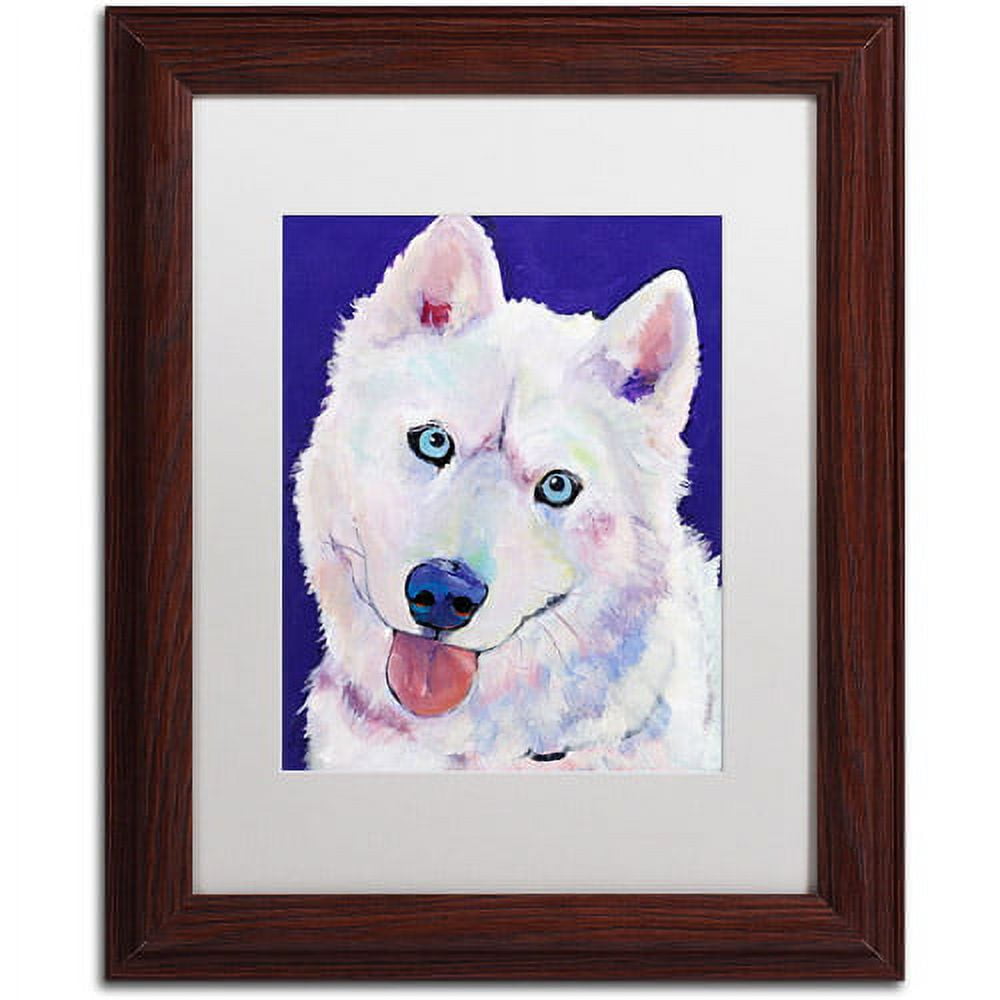 Trademark Fine Art "Whitey" Canvas Art by Pat Saunders-White, White Mat, Wood Frame