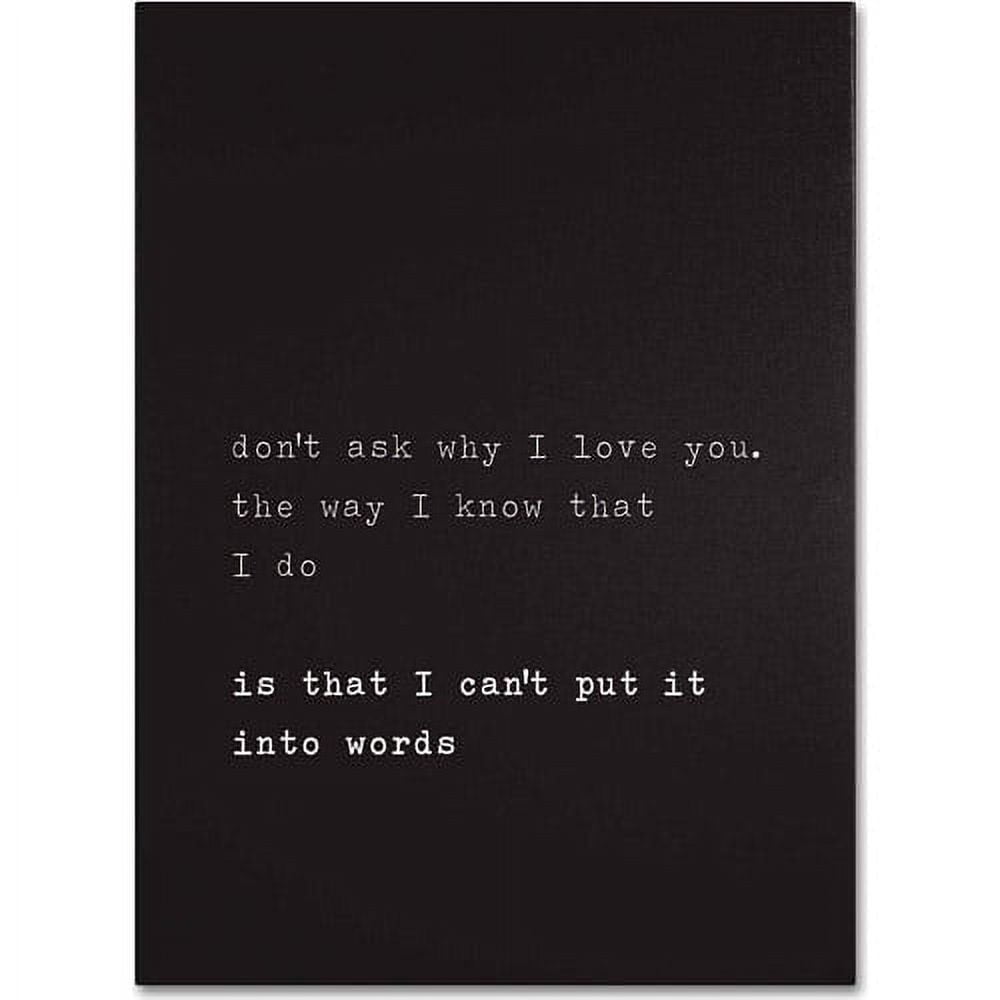 Black Canvas Motivational Quote Art Print, 20" x 15"