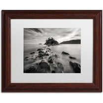 Trademark Fine Art 'Whytecliff Park BW' Canvas Art by Pierre Leclerc, White Matte, Wood Frame