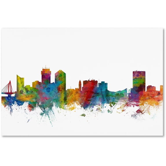 Trademark Fine Art Michael Tompsett Wichita Kansas Skyline Canvas Wall Art - 22x32