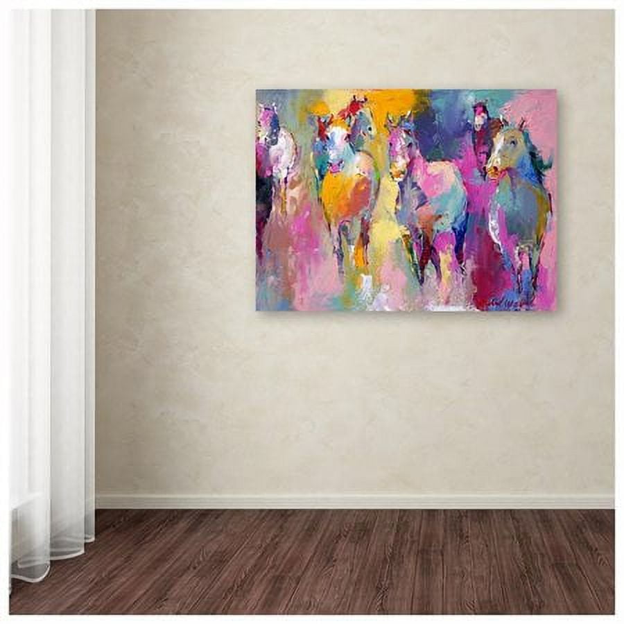 Vibrant Multicolor Framed Animal Landscape Canvas Art 14" x 19"