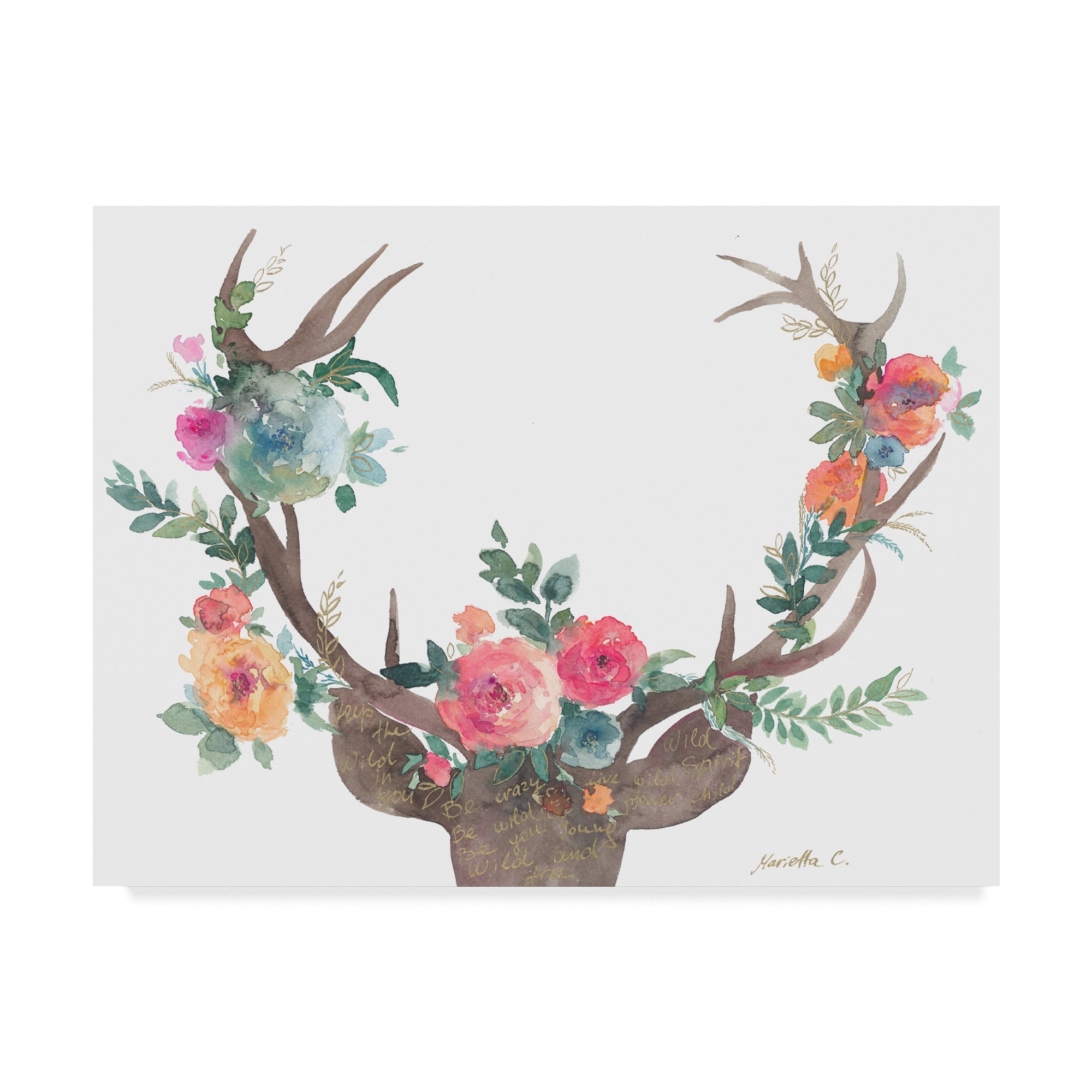 Trademark Fine Art 'Wild Child Deer' Canvas Art by Marietta Cohen Art And Design