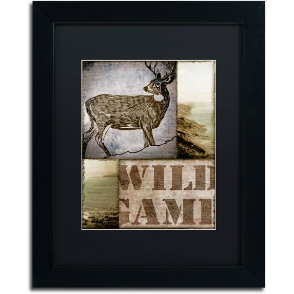 Trademark Fine Art "Wild Game" Canvas Art by Color Bakery Black Matte, Black Frame