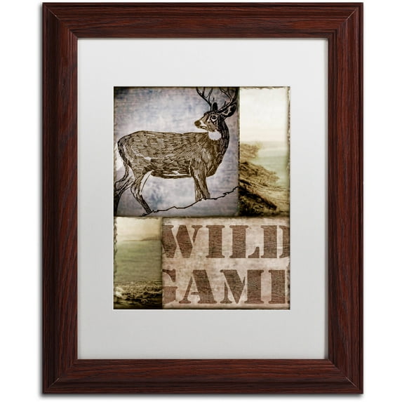 Trademark Fine Art "Wild Game" Canvas Art by Color Bakery White Matte, Wood Frame