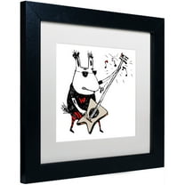 Trademark Fine Art "Wild Guitar Wolf" Canvas Art by Carla Martell, White Matte, Black Frame