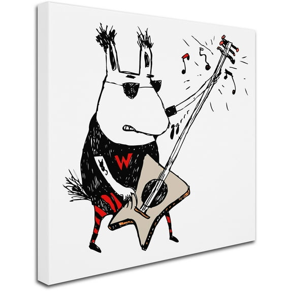 Trademark Fine Art "Wild Guitar Wolf" Canvas Art by Carla Martell