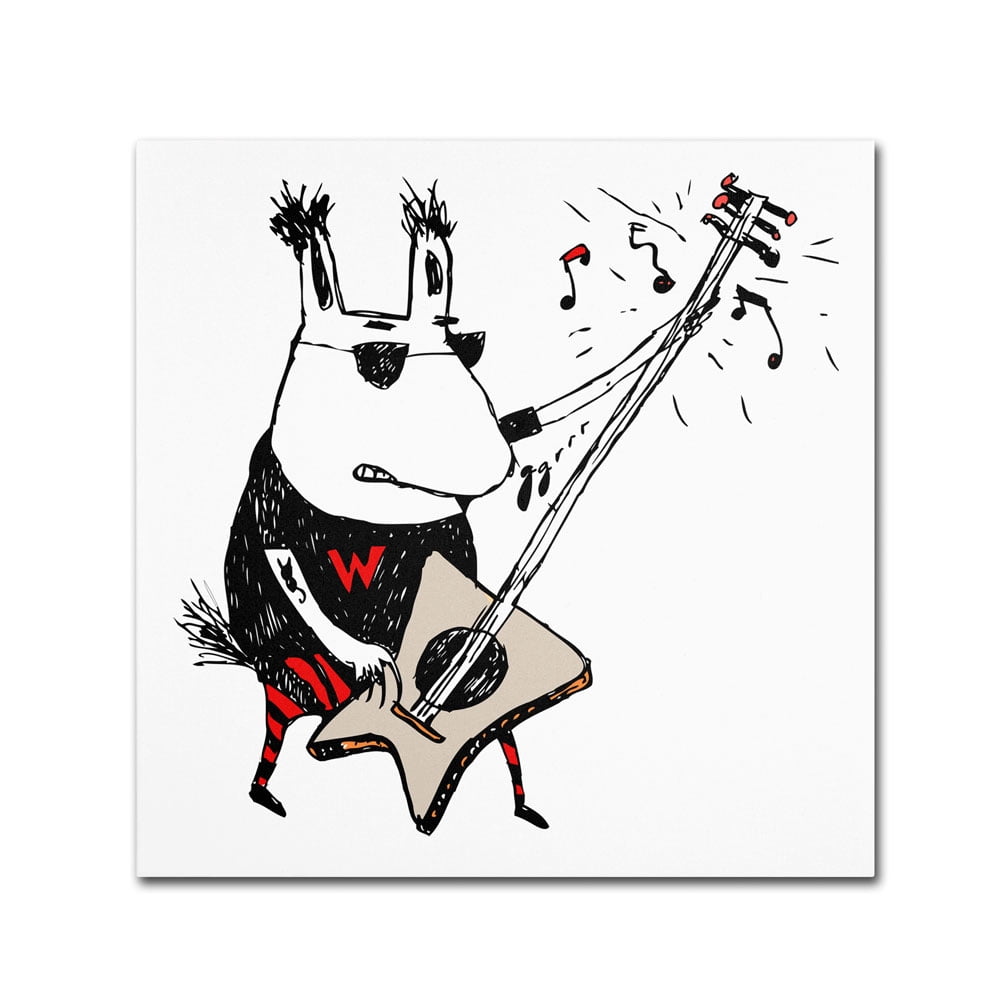 Trademark Fine Art "Wild Guitar Wolf" Canvas Art by Carla Martell